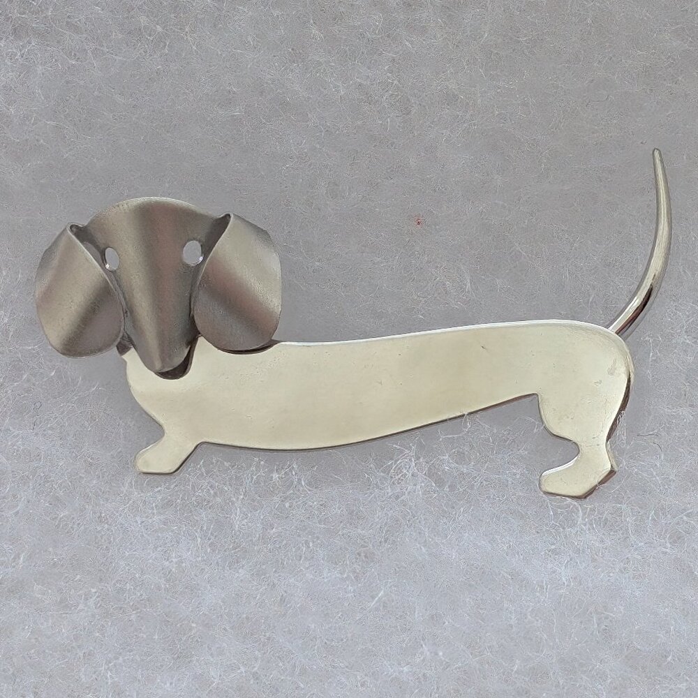 Vintage BEAU Sterling Silver 925 Cute Dachshund Taksa Dog Doggy Brooch Pin